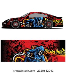 Full wrap racing car abstract vinyl sticker graphics kit 