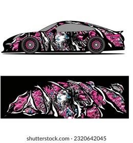 Full wrap racing car abstract vinyl sticker graphics kit 