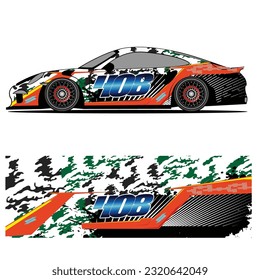 Full wrap racing car abstract vinyl sticker graphics kit 