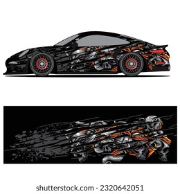 Full wrap racing car abstract vinyl sticker graphics kit 