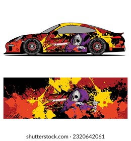 Full wrap racing car abstract vinyl sticker graphics kit 