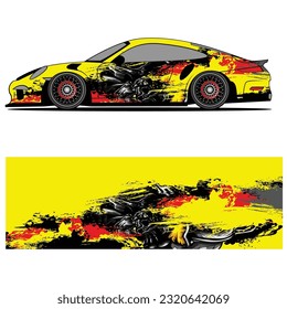 Full wrap racing car abstract vinyl sticker graphics kit 