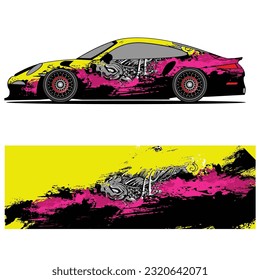 Full wrap racing car abstract vinyl sticker graphics kit 