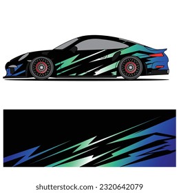 Full wrap racing car abstract vinyl sticker graphics kit 