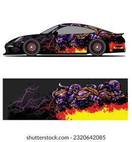 Full wrap racing car abstract vinyl sticker graphics kit 