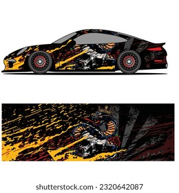 Full wrap racing car abstract vinyl sticker graphics kit 