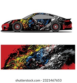 
Full wrap racing car abstract vinyl sticker graphics kit 