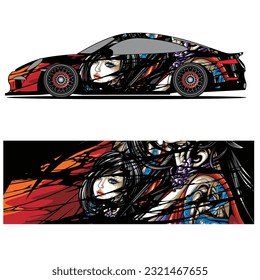 
Full wrap racing car abstract vinyl sticker graphics kit 