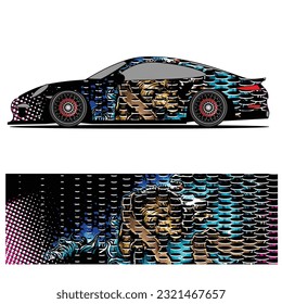 
Full wrap racing car abstract vinyl sticker graphics kit 