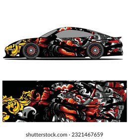 
Full wrap racing car abstract vinyl sticker graphics kit 