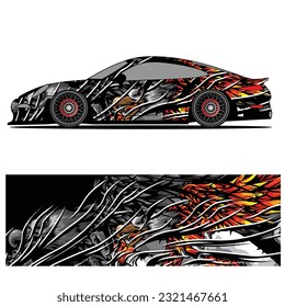 
Full wrap racing car abstract vinyl sticker graphics kit 