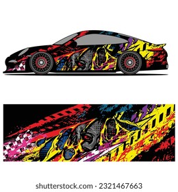 
Full wrap racing car abstract vinyl sticker graphics kit 