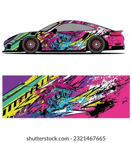 
Full wrap racing car abstract vinyl sticker graphics kit 