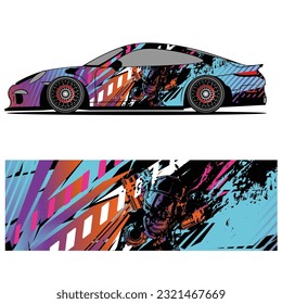 
Full wrap racing car abstract vinyl sticker graphics kit 