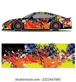 
Full wrap racing car abstract vinyl sticker graphics kit 