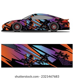 
Full wrap racing car abstract vinyl sticker graphics kit 