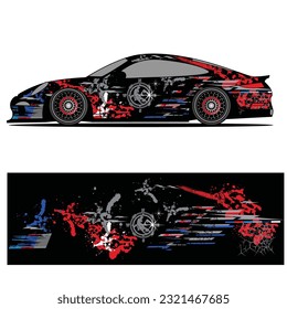 
Full wrap racing car abstract vinyl sticker graphics kit 