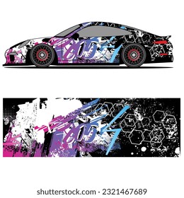 
Full wrap racing car abstract vinyl sticker graphics kit 