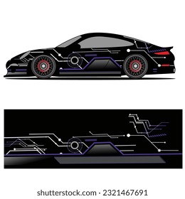 
Full wrap racing car abstract vinyl sticker graphics kit 