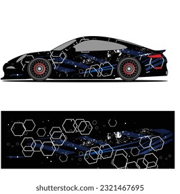 
Full wrap racing car abstract vinyl sticker graphics kit 