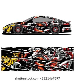 
Full wrap racing car abstract vinyl sticker graphics kit 