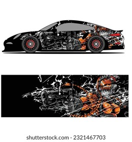 
Full wrap racing car abstract vinyl sticker graphics kit 