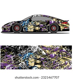 
Full wrap racing car abstract vinyl sticker graphics kit 