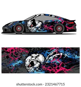 
Full wrap racing car abstract vinyl sticker graphics kit 