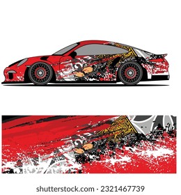 
Full wrap racing car abstract vinyl sticker graphics kit 