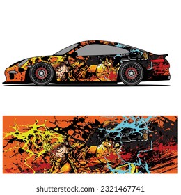 
Full wrap racing car abstract vinyl sticker graphics kit 