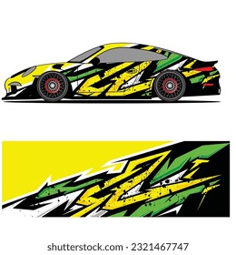 
Full wrap racing car abstract vinyl sticker graphics kit 