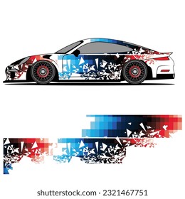 
Full wrap racing car abstract vinyl sticker graphics kit 