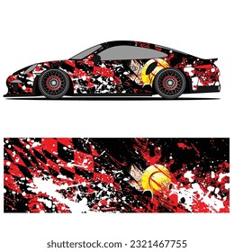 
Full wrap racing car abstract vinyl sticker graphics kit 