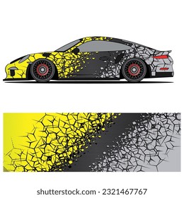 
Full wrap racing car abstract vinyl sticker graphics kit 