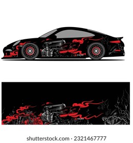 
Full wrap racing car abstract vinyl sticker graphics kit 