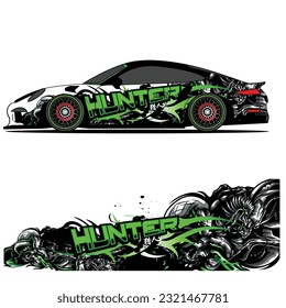 
Full wrap racing car abstract vinyl sticker graphics kit 