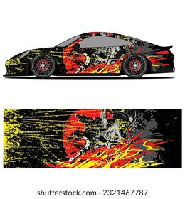 
Full wrap racing car abstract vinyl sticker graphics kit 