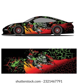 
Full wrap racing car abstract vinyl sticker graphics kit 