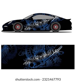 
Full wrap racing car abstract vinyl sticker graphics kit 