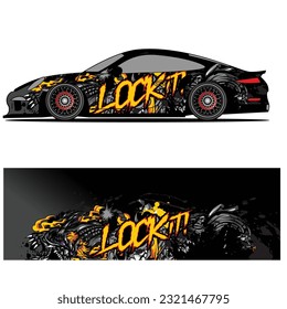 
Full wrap racing car abstract vinyl sticker graphics kit 