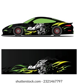 
Full wrap racing car abstract vinyl sticker graphics kit 