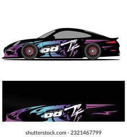 
Full wrap racing car abstract vinyl sticker graphics kit 