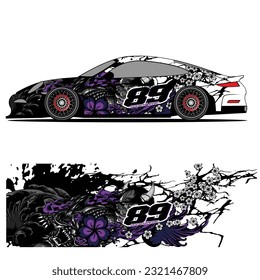 
Full wrap racing car abstract vinyl sticker graphics kit 