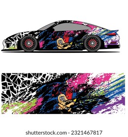 
Full wrap racing car abstract vinyl sticker graphics kit 