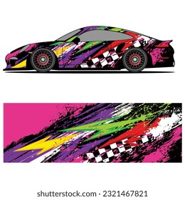 
Full wrap racing car abstract vinyl sticker graphics kit 