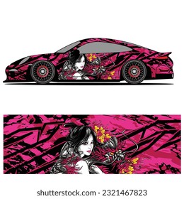 
Full wrap racing car abstract vinyl sticker graphics kit 