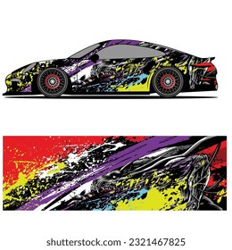 
Full wrap racing car abstract vinyl sticker graphics kit 