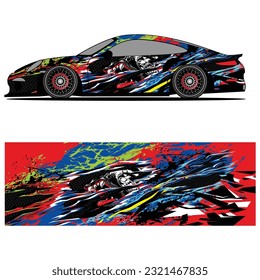 
Full wrap racing car abstract vinyl sticker graphics kit 