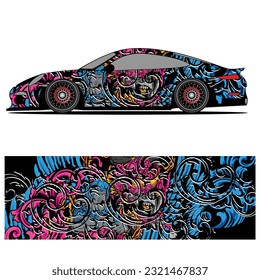 
Full wrap racing car abstract vinyl sticker graphics kit 