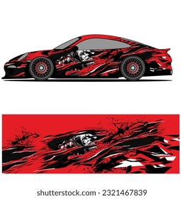 
Full wrap racing car abstract vinyl sticker graphics kit 